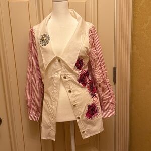 Save The Queen Cream and Pink Floral Blazer